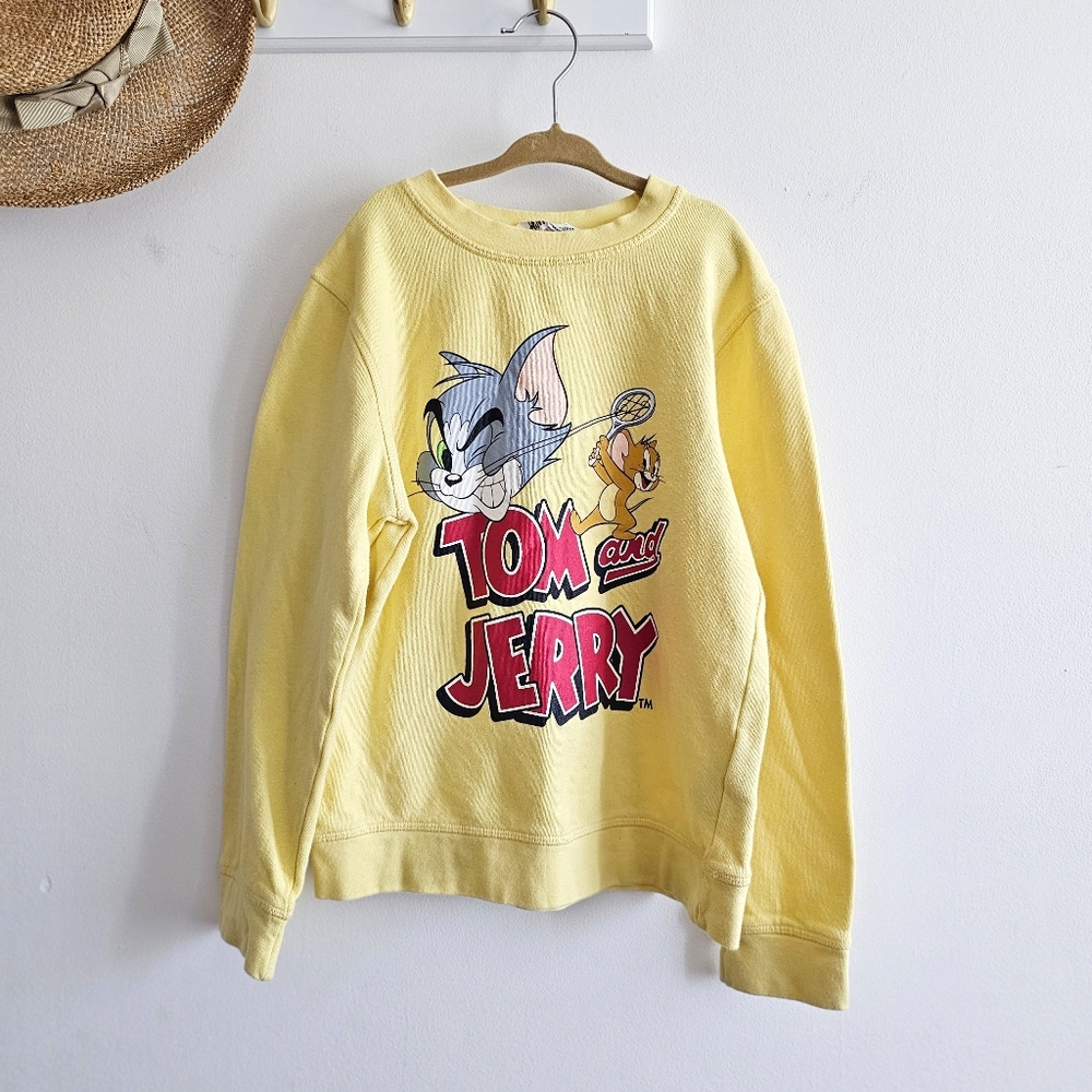 Tom & Jerry Yellow Cotton Sweatshirt – H&M – Kids Size 8-10Y (EUR 134/140)